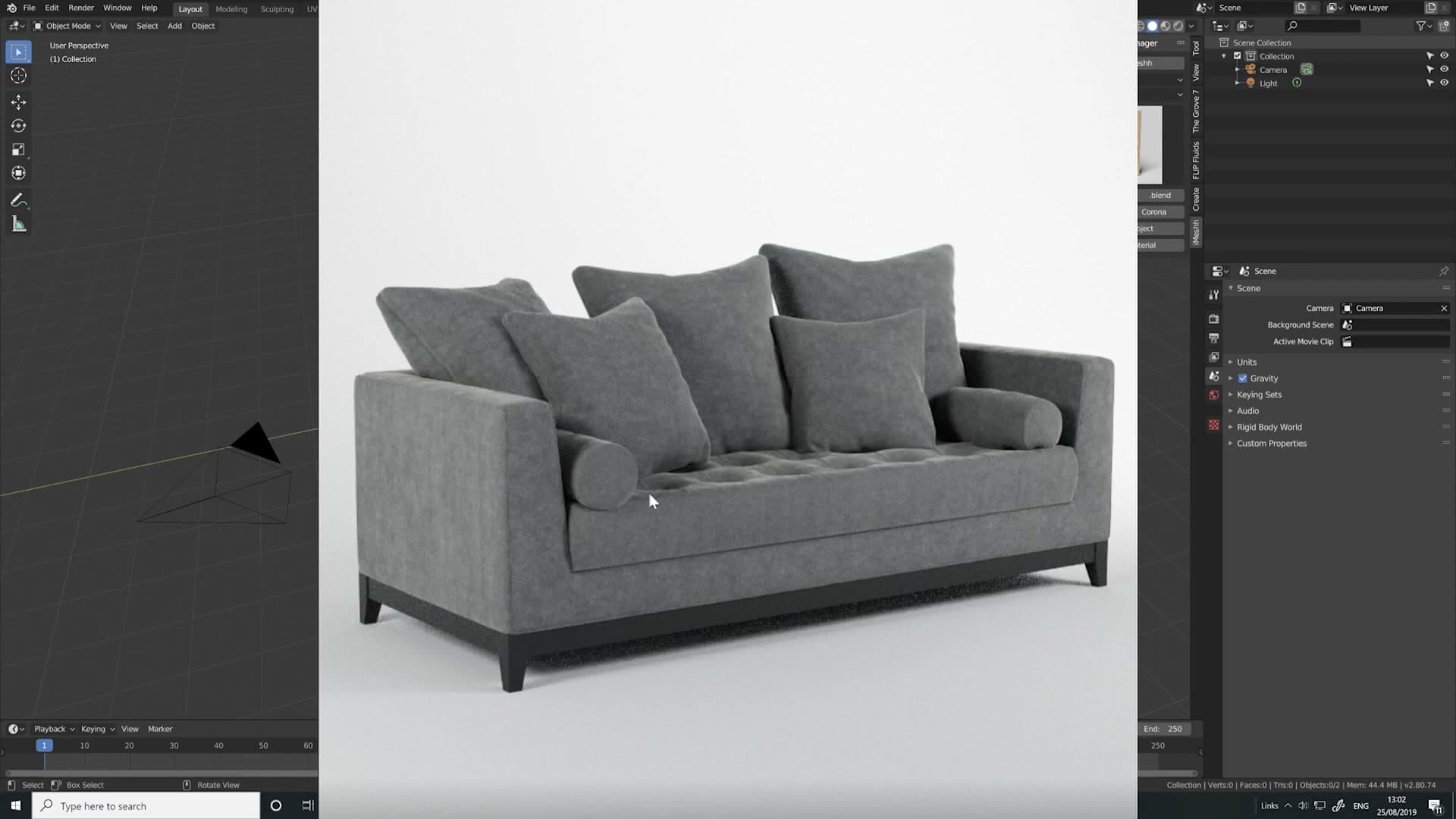 Model a Chesterfield Sofa in Blender 2.8: Buttoned Cushion