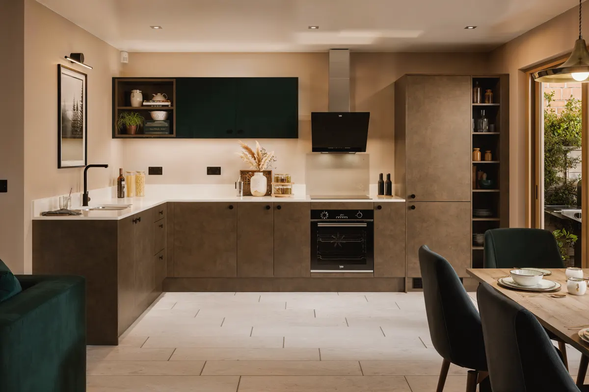 Slab Satin Concrete Kitchen
